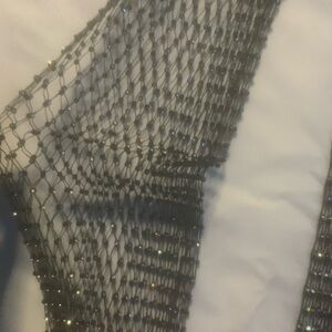 Stretchable, See through (black) diamond longera leggings (13in)W
(46in)L